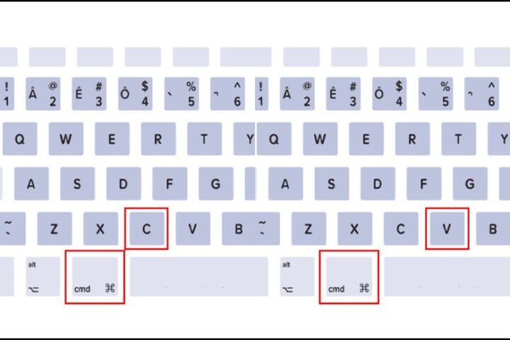 Bàn phím MacBook hiển thị phím Command và các phím chức năng