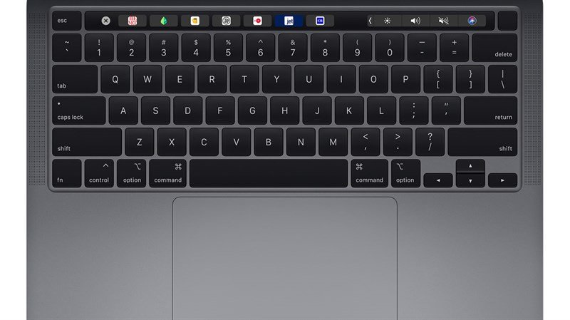 Bàn phím Macbook M1 phiên bản quốc tế (US) với phím Enter dạng chữ nhật ngang.