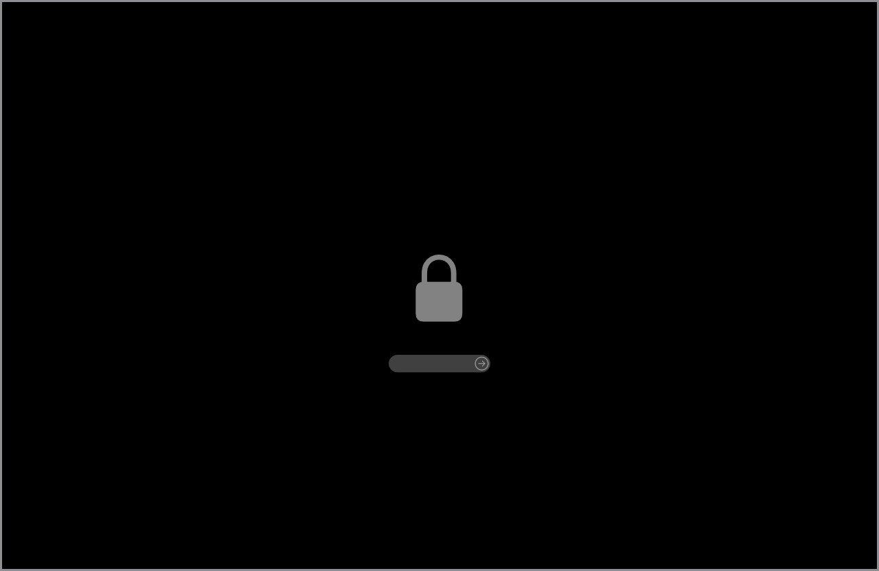 Biểu tượng khóa vi chương trình xuất hiện khi Macbook gặp lỗi khởi động từ ổ đĩa khác.