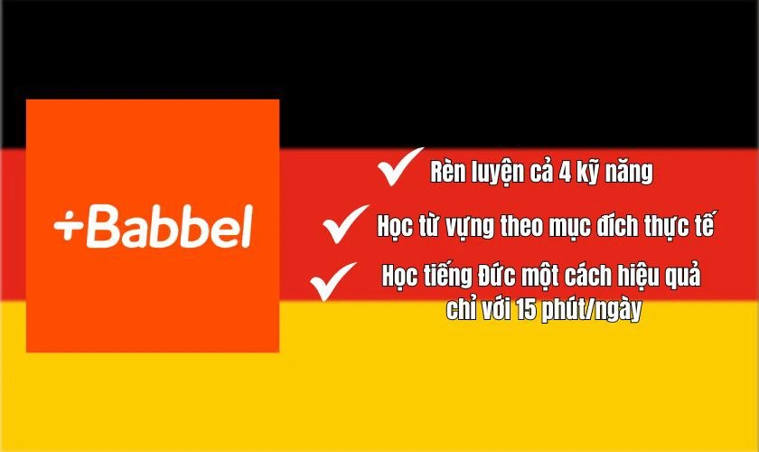 Biểu tượng ứng dụng Babbel để học tiếng Đức trên MacBook