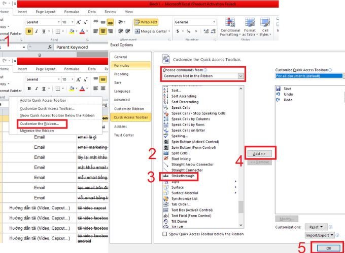 Cách gạch ngang chữ trong Excel bằng tùy chọn Strikethroungh