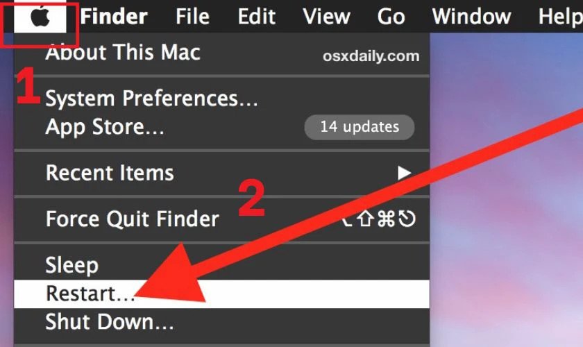 Cách khởi động lại MacBook để sửa lỗi Touch Bar không phản hồi