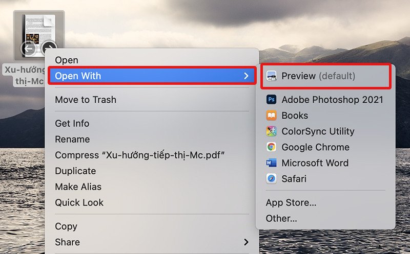 cách mở file pdf trên macbook bằng ứng dụng preview để tối ưu hóa kích thước