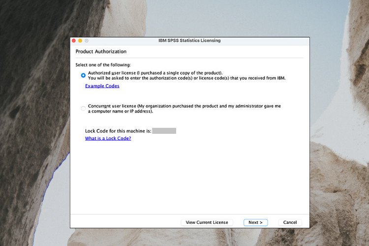 Chọn Authorized User License để tiến hành nhập mã kích hoạt SPSS