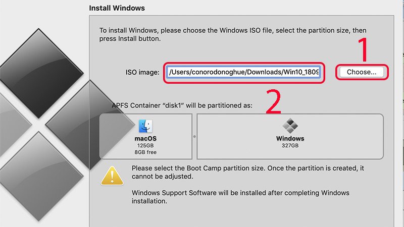 Chọn file ISO Windows 11 và phân vùng dung lượng ổ đĩa cho việc cài đặt