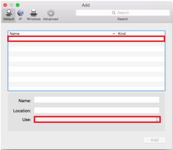 Chọn máy in Canon LBP6030w trên Macbook