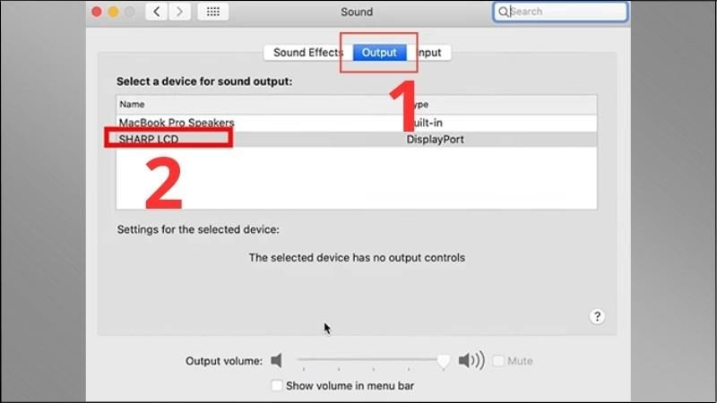 Chọn thiết bị xuất âm thanh trên MacBook sang tivi