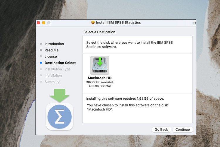 Chọn vị trí cài đặt mặc định cho SPSS trên MacBook