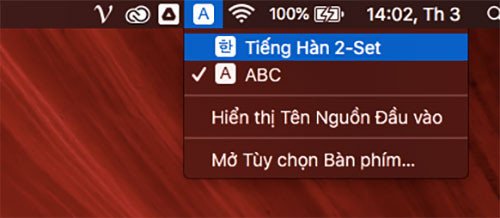 Chuyển đổi ngôn ngữ trên MacBook từ thanh Menu Bar