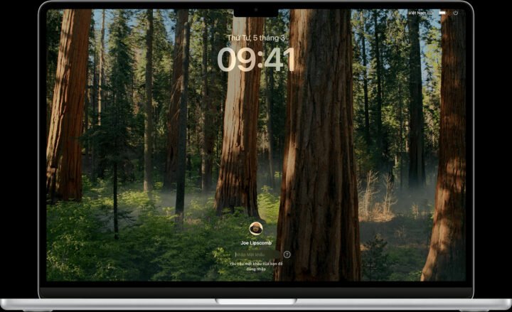 Cửa sổ đăng nhập macOS yêu cầu mật khẩu người dùng