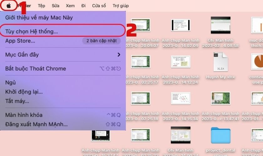 Đổi hình nền Macbook đơn giản qua Tùy chọn Hệ thống