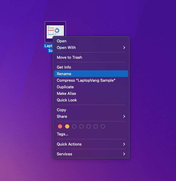 đổi tên file powerpoint trên macbook