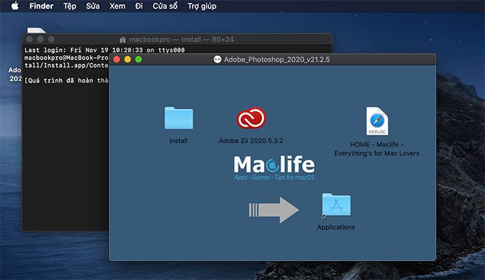 File crack Adobe Z để kích hoạt phần mềm Photoshop cho MacBook