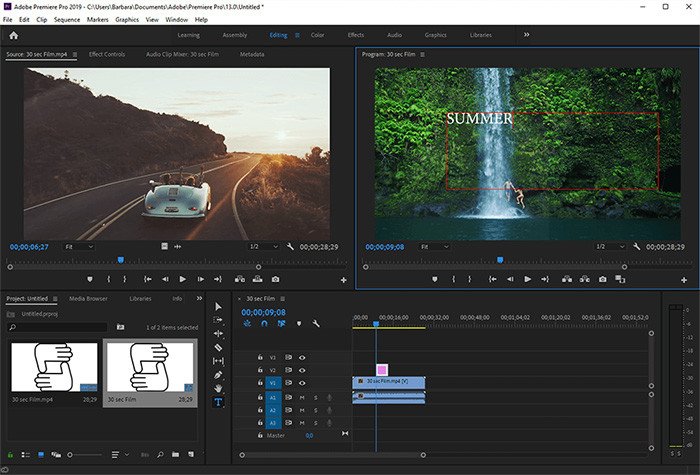 Giao diện Adobe Premiere Pro trên MacBook với các tính năng chỉnh sửa video chuyên nghiệp