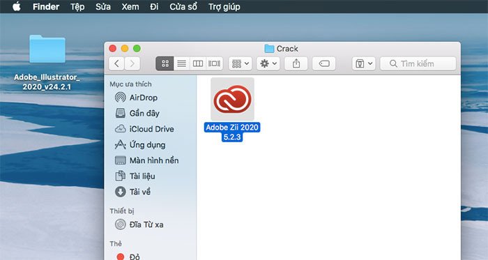 Giao diện công cụ crack Adobe Zii để kích hoạt Illustrator