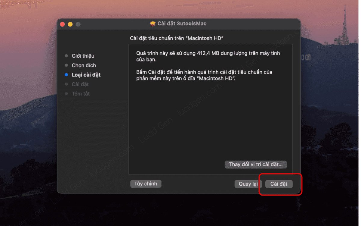 Giao diện hướng dẫn cài đặt 3uTools cho Mac, thể hiện các bước cài đặt đơn giản.