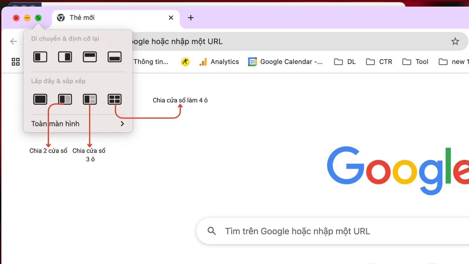 Giao diện macOS cho phép người dùng tùy chỉnh và sắp xếp nhiều cửa sổ ứng dụng cùng lúc trên MacBook