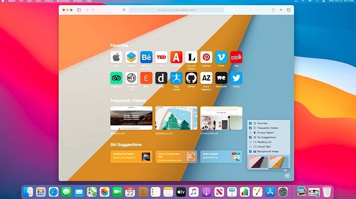 Giao diện macOS độc đáo trên MacBook, mang lại trải nghiệm khác biệt so với máy tính xách tay Windows.