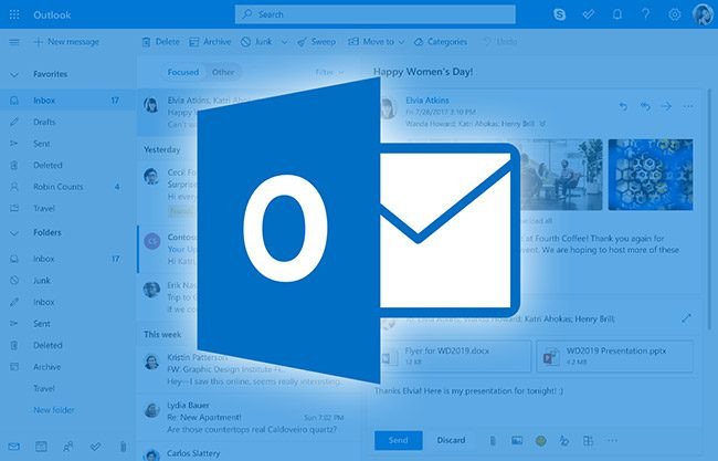 Giao diện Microsoft Outlook trên MacBook