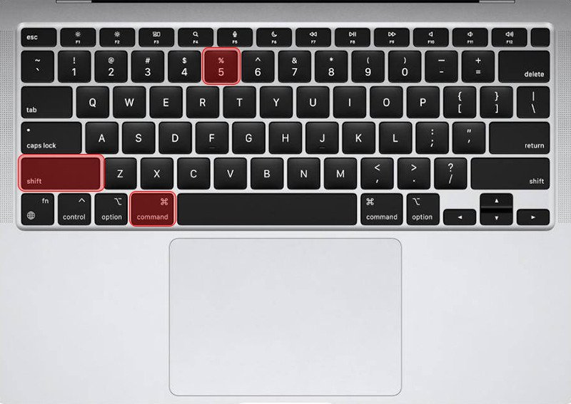 Giao diện Screenshot Toolbar với các tùy chọn ghi màn hình trên Macbook