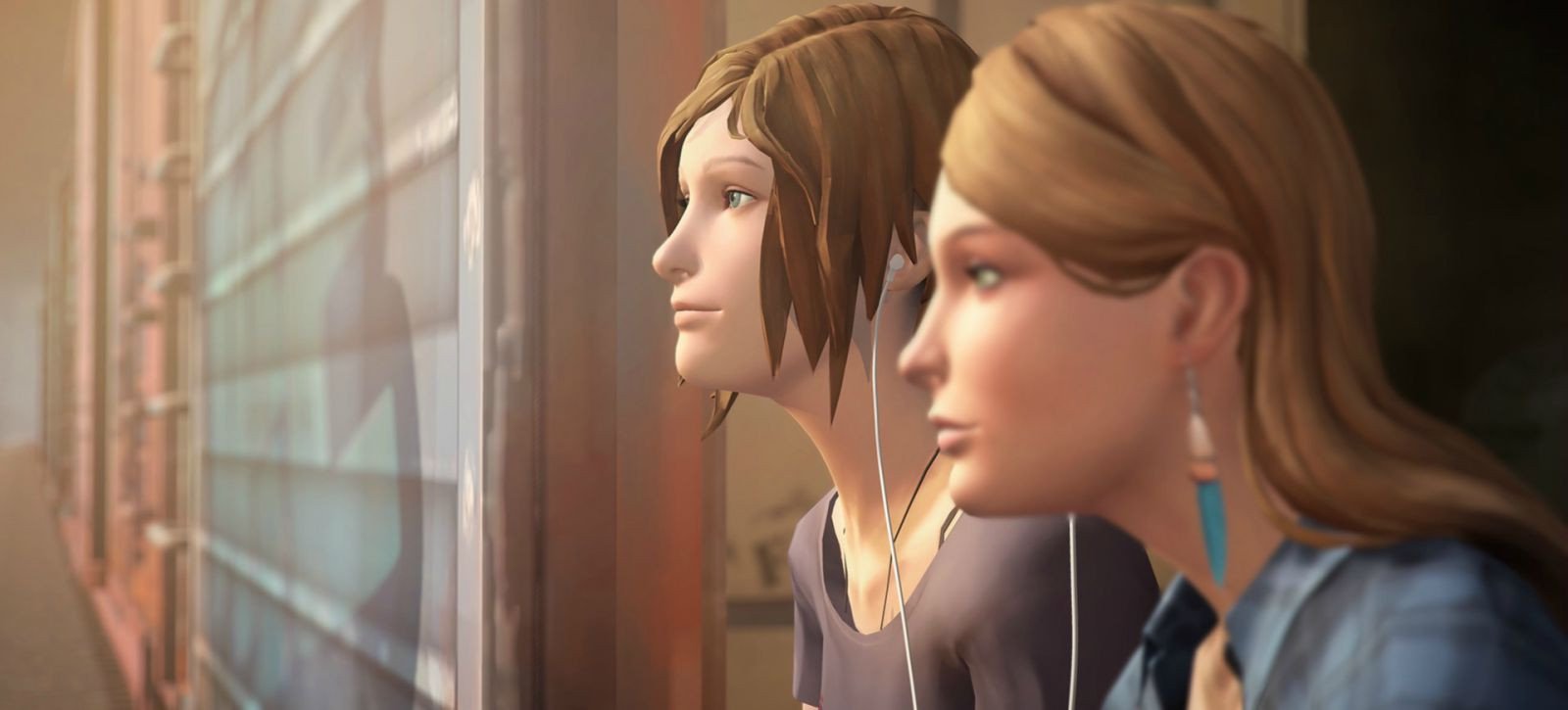 Hình ảnh hai nhân vật nữ chính trong Life is Strange: Before the Storm, thể hiện đồ họa 3D chân thực và yếu tố kể chuyện.