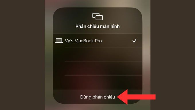 Hướng dẫn dừng phản chiếu màn hình iPhone lên MacBook thông qua tính năng AirPlay.