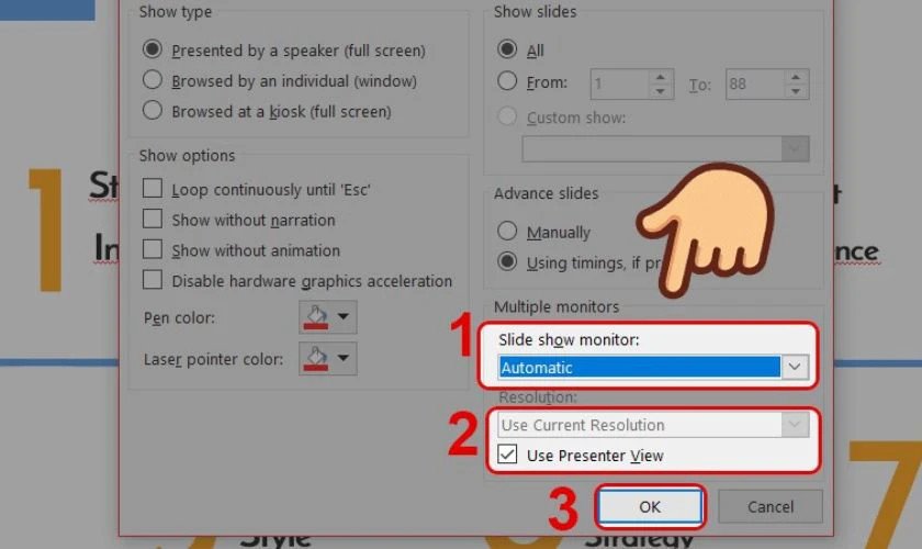 Kích hoạt chế độ Presenter View khi trình chiếu 2 màn hình