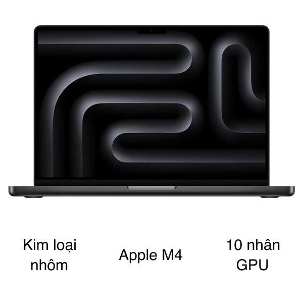 MacBook Pro 14 inch M4 màu đen, sự kết hợp hoàn hảo giữa hiệu năng và thiết kế cao cấp, giúp bạn đưa ra quyết định macbook nên mua loại nào cho nhu cầu chuyên nghiệp.