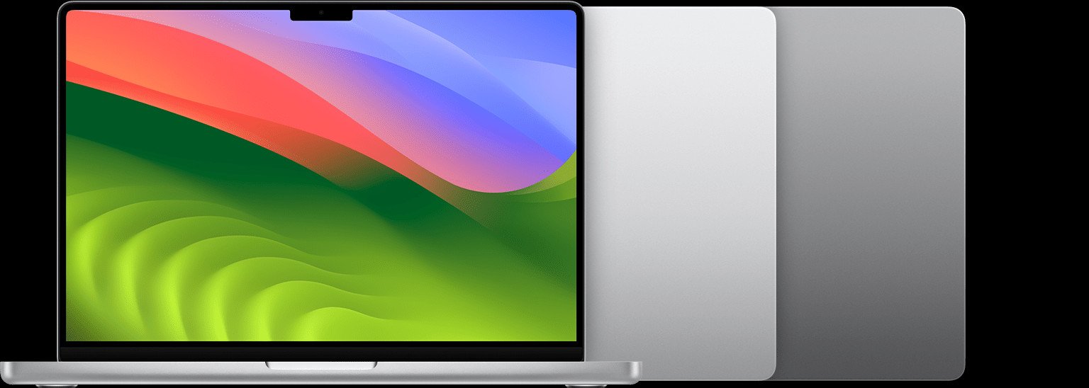 MacBook Pro 14 inch ra mắt tháng 11 năm 2023 với chip M3, có các tùy chọn màu bạc và xám không gian, là ví dụ điển hình khi kiểm tra đời MacBook Pro.