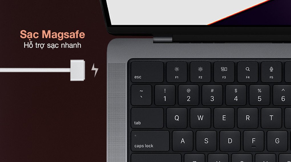 MacBook Pro với cổng sạc MagSafe 3 chuyên dụng