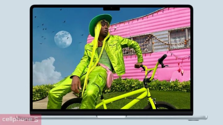 Màn hình Liquid Retina sắc nét trên Macbook Air M4, hiển thị màu sắc chân thực và sống động