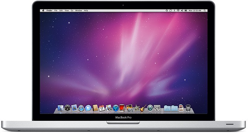 Mặt trước của MacBook Pro 15 inch, phiên bản đầu năm 2011. Đây là một trong những mẫu máy Intel Core i7 thế hệ đầu, cần kiểm tra số serial MacBook Pro để xác định rõ thông số.