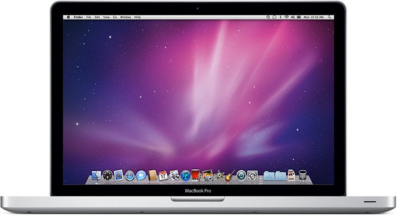 Mặt trước của MacBook Pro 15 inch, ra mắt vào giữa năm 2009. Hình ảnh này giúp bạn dễ dàng nhận diện và kiểm tra số serial MacBook Pro cho đời máy này.