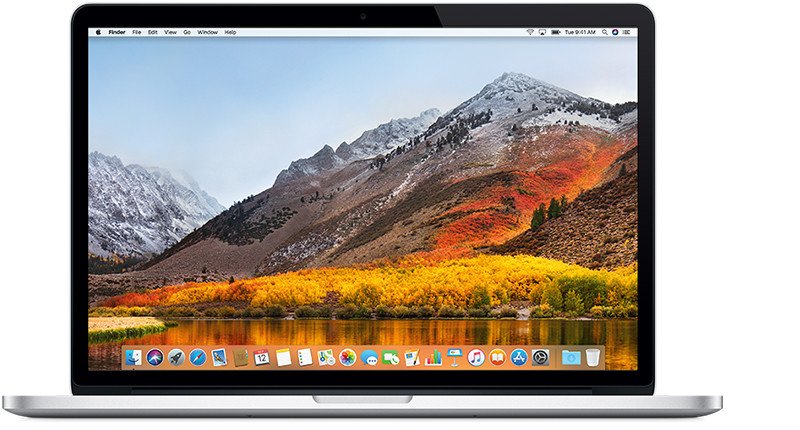Mặt trước của MacBook Pro Retina 15 inch, ra mắt vào giữa năm 2015. Hình ảnh này giúp người dùng nhận diện và kiểm tra số serial MacBook Pro cho đời máy cụ thể này.