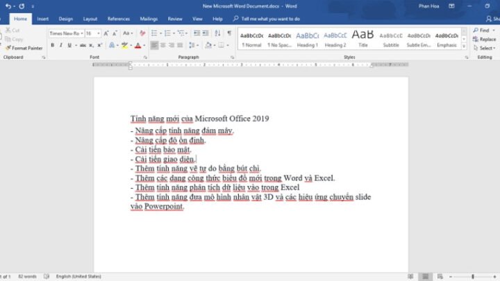 Minh họa gạch chân đỏ trong Word trên MacBook