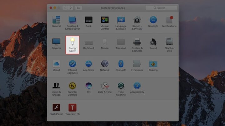 Mở cài đặt Energy Saver để điều chỉnh thời gian tắt màn hình MacBook M1