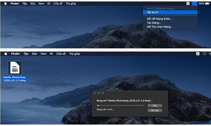 Mở file .dmg để cài phần mềm Photoshop cho Macbook miễn phí