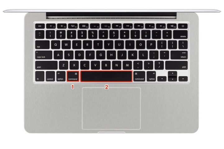 Mở nhanh trình tìm kiếm Spotlight với Command và nút Space trên Macbook