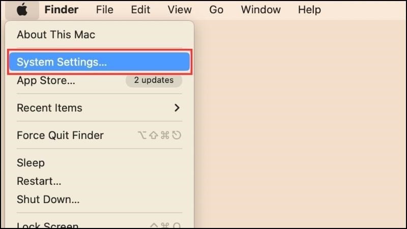 Mở "System Settings" để tùy chỉnh các cài đặt cho chuột Bluetooth đã kết nối với MacBook