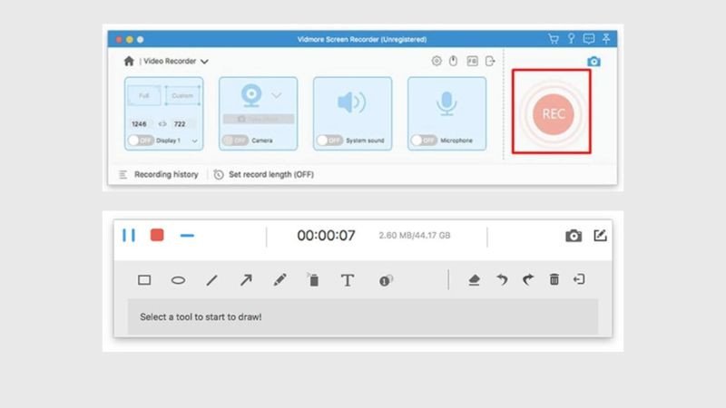 Nhấn nút REC để bắt đầu quá trình ghi màn hình với Vidmore Screen Recorder