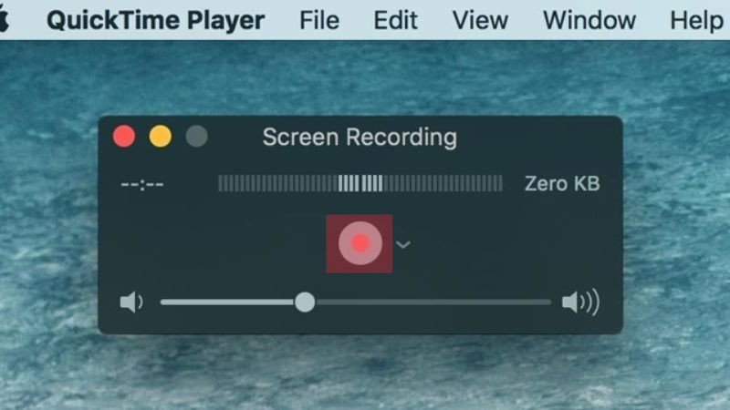 Nhấn nút Record màu đỏ để bắt đầu quá trình record trên Macbook có tiếng