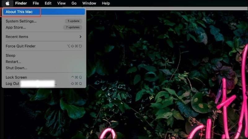 Nhấp vào mục About this Mac logo Apple > Chọn About This Mac để kiểm tra thông tin màn hình Retina