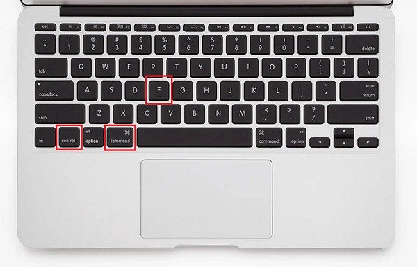 Phím tắt Control Command F để phóng to toàn màn hình trên MacBook.