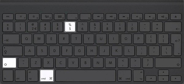 Phím tắt Shift Command 5 giúp quay hoặc chụp một phần màn hình MacBook.