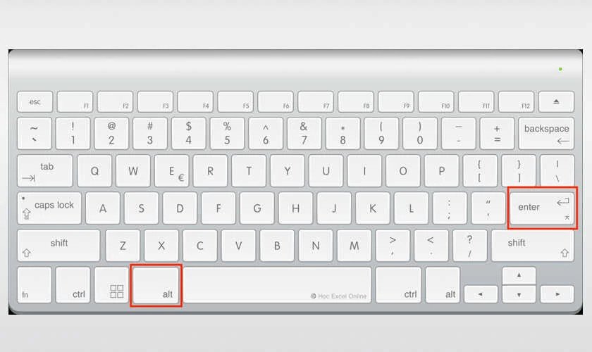 So sánh cách xuống dòng trong Excel trên Windows và MacBook