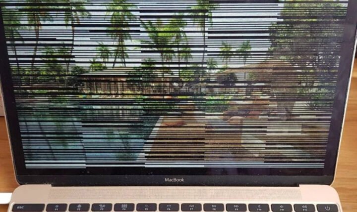 Sọc màn hình Macbook do Card đồ họa bị hỏng