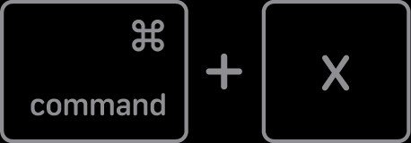 Sử dụng phím tắt Command-X để cắt văn bản hoặc tệp tin trên MacBook