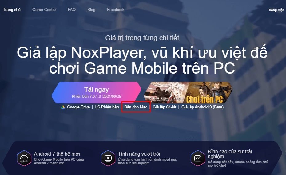 Tải tệp cài đặt Nox App Player về MacBook M1