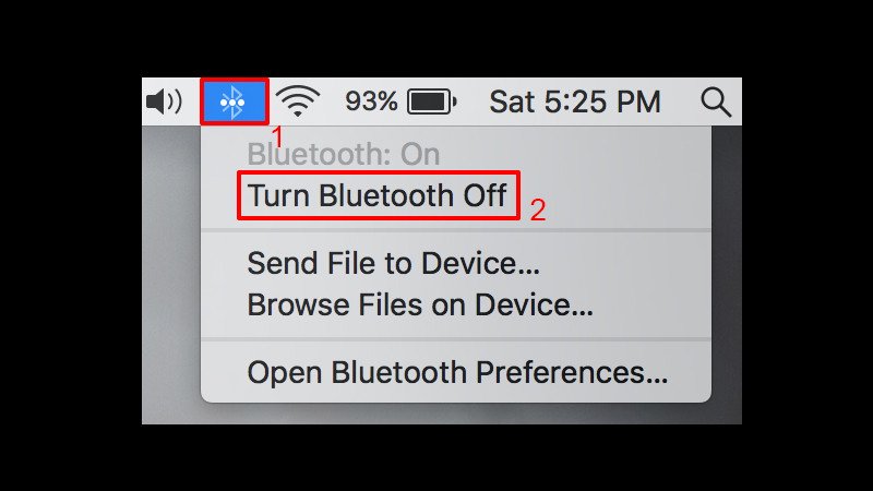 Tắt Bluetooth để tiết kiệm dung lượng pin MacBook