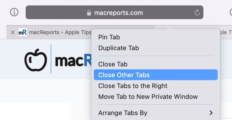 Thao tác chuột phải để đóng các tab khác trong trình duyệt
